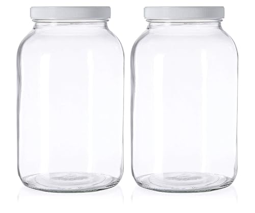 kitchentoolz 1 Gallon Extra Large Glass Mason Jar - Wide Mouth with...