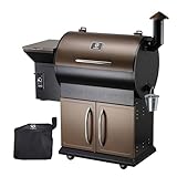 Z GRILLS Wood Pellet Grill Smoker with PID Control, Rain Cover, 700 sq. in...