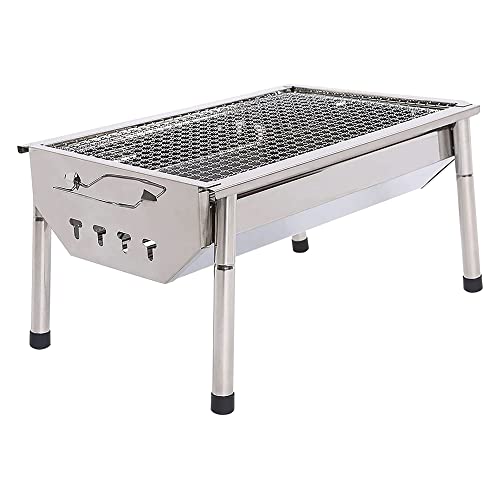 Charcoal Grill Barbecue Portable BBQ - Stainless Steel Folding BBQ Kabab...