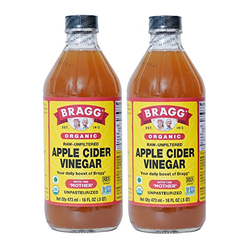 Bragg Organic Apple Cider Vinegar with the Mother - (2 Pack) 16 fl oz - Raw...
