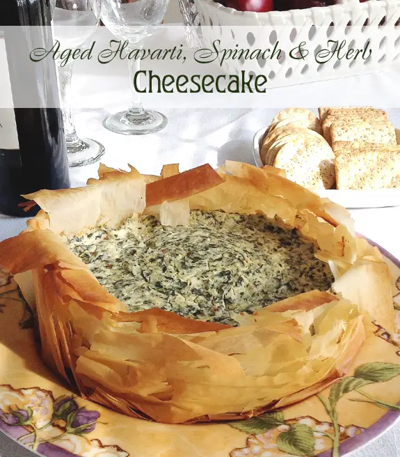 Aged Havarti, Spinach and Herb Cheesecake