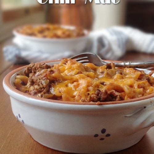 chili mac dish cover - The Tasty Hub