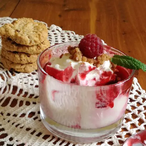 Key Lime Cheesecake Parfaits with Raspberry Sauce